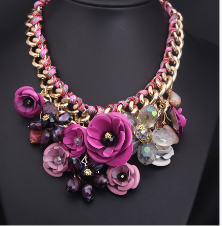 Colorful Flower Statement Necklace-51 Percent of Profits goes to www.savethechildren.org and 8 trees planted for every order